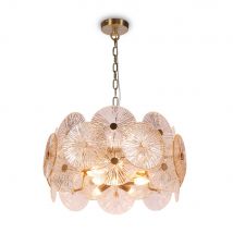 Aster Modern Pendant Ceiling Light Gold, Glass Shade