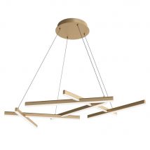Line Modern Integrated Pendant Ceiling Light Matt Gold, 3000K