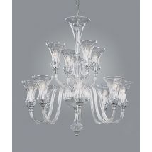 Stara Lead Crystal 12 Light 12 Arm Chandelier with Shades