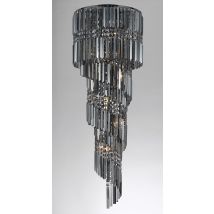 Toronto 14 Light Gun Metal Smoked Crystal Flush Fitting