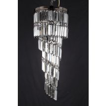 Toronto 9 Light Gun Metal Smoked Crystal Flush Fitting