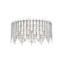 Belize 6 Light LED Flush Ceiling Light Chrome Crystal Ceiling Light