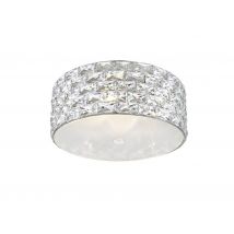 Aruba 5 Light LED Flush Ceiling Light Chrome Crystal Ceiling Light