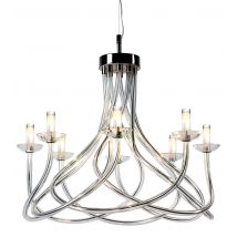 Borosi Glass Chrome 8 Arm Chandelier