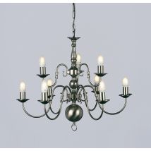 Flemish Pewter 9 Arm Chandelier