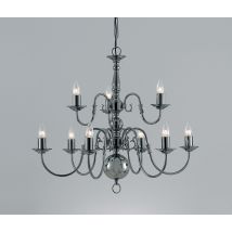 Flemish Gun Metal 9 Arm Chandelier