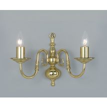 Flemish Polished Brass Candle Wall Lamp