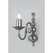 Flemish Pewter Candle Wall Lamp