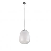 Smoky Dome Pendant Ceiling Light White, Silver, 26cm, 1x E27