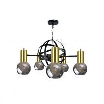 Planet Pendant Ceiling Light Black, Gold, 60cm, 5x E27