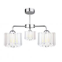 Deco Multi Arm Semi Flush Ceiling Light Silver, 40cm, 3x E27