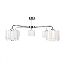 Deco Multi Arm Semi Flush Ceiling Light Silver, 60cm, 5x E27