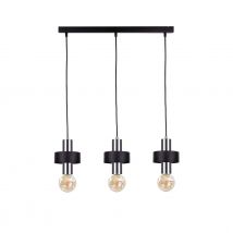 Unica Bar Pendant Ceiling Light Black, Silver, 60cm, 3x E27