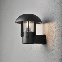 Heimdal Outdoor Classic Lantern Wall Lamp, Black, Clear Glass, IP44