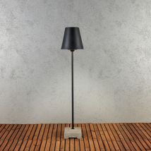 Lucca Outdoor Modern Lounge Lantern Black Metal Shade, IP44