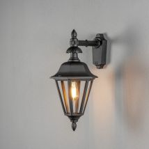 Pallas Outdoor Classic Large Lantern Down Wall Light - Matt Black, IP23