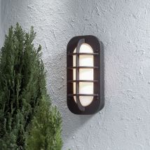 Loke Outdoor Classic Bulkhead Matt Black Wall Light, IP23