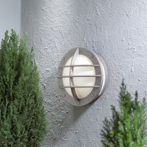 Oden Outdoor Classic Bulkhead Aluminium Grey Wall Light, IP23