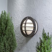 Oden Outdoor Classic Bulkhead Matt Black Wall Light, IP23