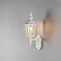Pallas Outdoor Classic Lantern Up Wall Light - Matt White, IP23