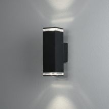 Pollux Outdoor Modern Up Down Wall Light Black 2x GU10, IP44