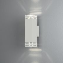 Pollux Outdoor Modern Up Down 4 Line Wall Light White 2x GU10, IP44