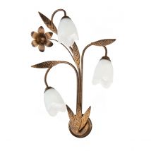 Sonia Flower Design Wall Lamp, Glass Shades, 3x E14