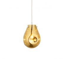 Perugia Single Pendant Ceiling Lamp, Gold Metallic Glass, Chrome Plate