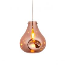 Perugia Single Pendant Ceiling Lamp, Copper Metallic Glass, Chrome Plate