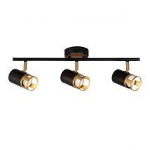 Phelps 3 Light Linear Bar SpotFitting GU10, Black, Painted Gold