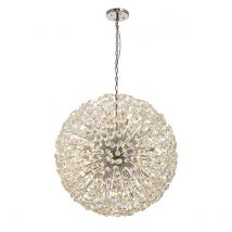 Salisbury Ceiling Pendant 1m Sphere 48 Light G9 Polished Chrome, Crystal