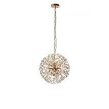 Salisbury Ceiling Pendant 40cm Sphere 9 Light G9 French Gold, Crystal