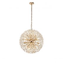 Salisbury Ceiling Pendant 60cm Sphere 16 Light G9 French Gold, Crystal