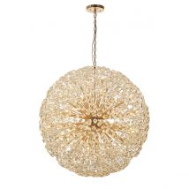 Salisbury Ceiling Pendant 1.2m Sphere 64 Light G9 French Gold, Crystal