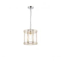 Vestal Round Drum Ceiling Pendant, Semi Ceiling Lamp, E27, Polished Nickel