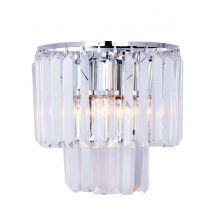 Amedeo Wall Lamp, Chrome, Clear, 2x E14
