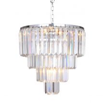 Amedeo Pendant Ceiling Light, Chrome, Glass, 5x E14