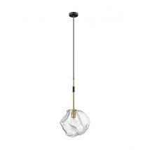 Rock Pendant Ceiling Light, Matt Black, Gold, 1x E27