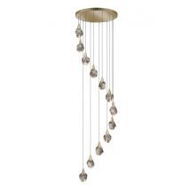 Aquaria 12 Light Cluster Pendant Ceiling Light Matt Gold, Transparent 3000K 5400Lm
