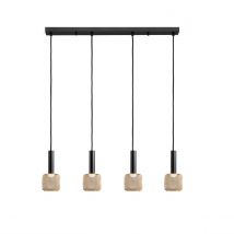 Sincro Dimmable 4 Light Bar Pendant Ceiling Light Matt Black, Gold 3000K 1800Lm