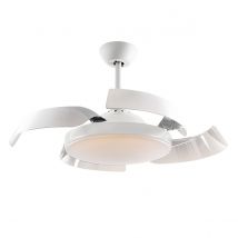 Enzo 6 Speed Ceiling Fan with Retractable Blades White, 3000-6500K, Remote Control, Timer & Reversible Functions