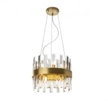 Grace 10 Light Pendant Ceiling Light Brushed Gold, Transparent, G9