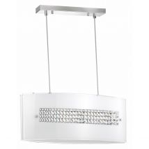 Thelta 3 Light Pendant Ceiling Light Chrome Aluminium White Glass, Crystal LED E27