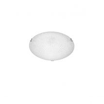 Shell 30cm Flush Ceiling Light White, Clear Structured Glass LED E27