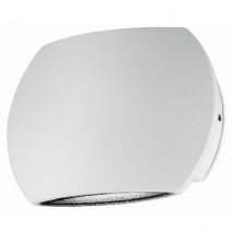 Como 2 Light Outdoor Up Down Wall Lamp Sandy White Aluminium Glass LED 2x3W 510Lm 3000K IP54