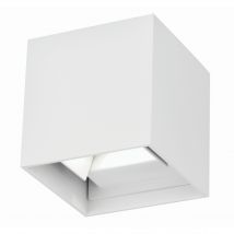 Como 2 Light Outdoor Up Down Wall Lamp Sandy White Aluminium LED 2x3W 510Lm 3000K Adjustable IP54