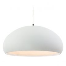 Costa 1 Light Dome Ceiling Pendant Rough Sand White, E27
