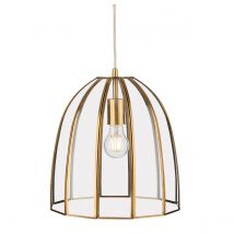 Lincoln Pendant Light Antique Brass with Clear Glass