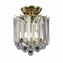 Fargo 2 Light Flush Ceiling Light Acrylic, Brass, E14