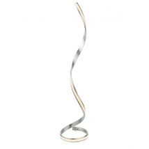 Aria Integrated Led Floor Lamp Silver Leaf, White Acrylic